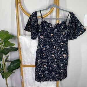 J.O.A. Black Floral Mini Dress sz S